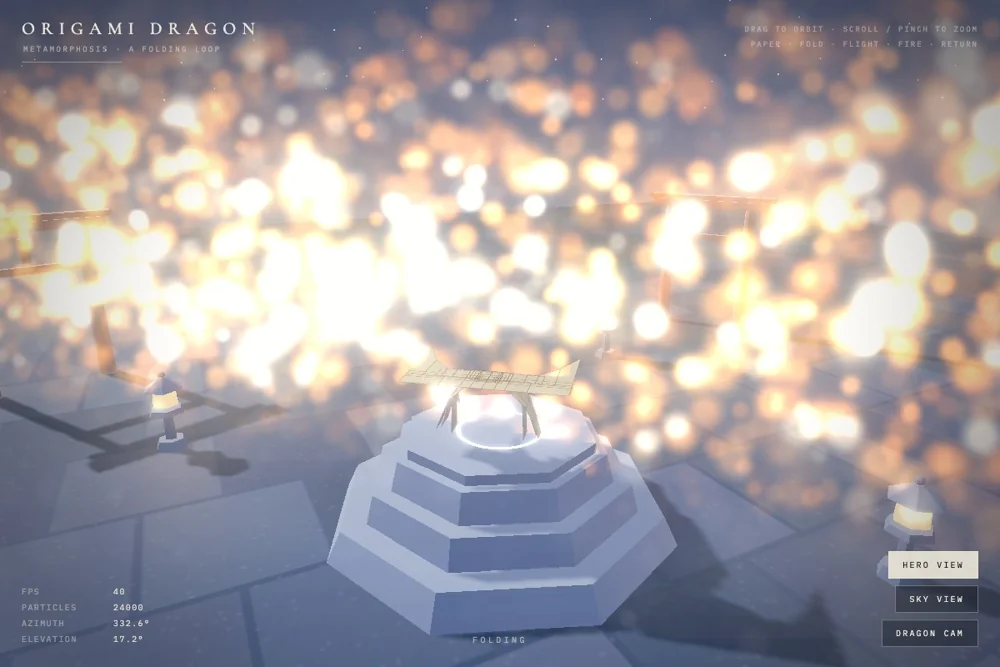 GLM-generated origami dragon scene