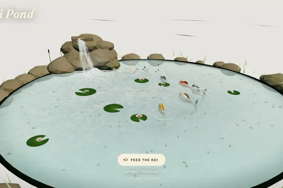 Stacked koi pond comparison: GLM top, MiMo bottom